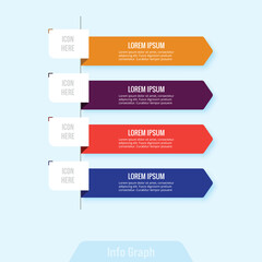 Color infographic template. Origami Color arrows with text. Infographic steps concept in flat style