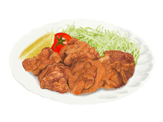 鷄のから揚げ（サラダ付き）