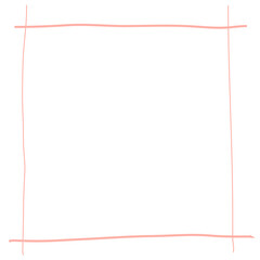 Obraz premium ピンクの正方形の手描きライン格子フレーム