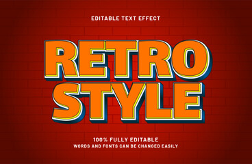retro style 3d editable text effect