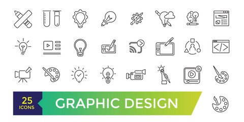 Graphic design icon set. UI icon collection and Vector illustration.