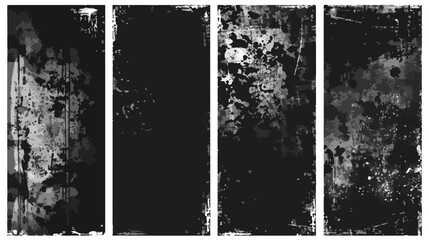 Fototapeta na wymiar Grunge texture Four. Four of different black and white background 