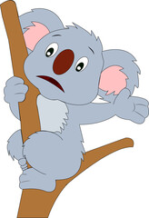 Naklejka premium sad koala vector
