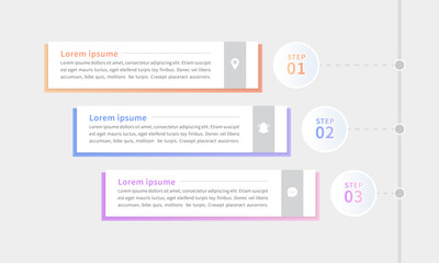 Modern style business infographic with a timeline template to introduce the steps
