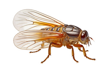 Dancing Elegance: A Flys Intricate Beauty on White or PNG Transparent Background.