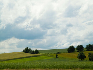 Fototapeta premium Hills and meadows of Kashubia Region, Poland.