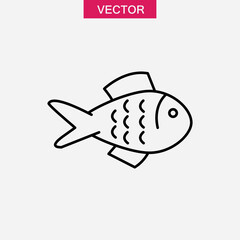 Obraz premium Fish line icon, aquatic animal line icon trendy style illustration on white background..eps