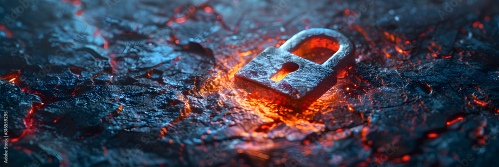 Poster data breach icon leaking sensitive information concept: flat 3d icon illustrating threats and import