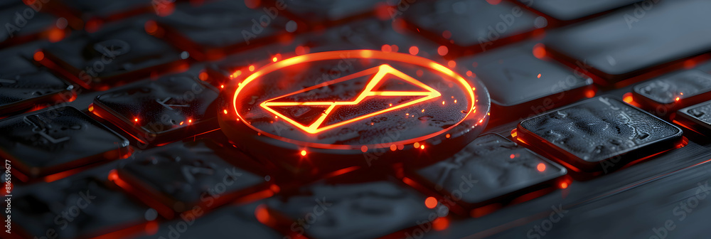 Poster photo realistic flat 3d icon of email spoofing deceiving recipients concept highlighting importance 