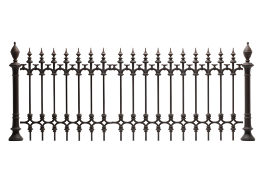 Shadows of Elegance: A Dance of Iron and Light on White or PNG Transparent Background.