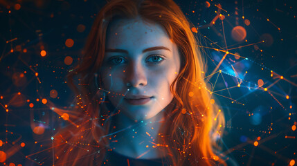Fototapeta premium European Woman in AI Era