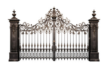 The Elegance of Wrought Iron on White or PNG Transparent Background.