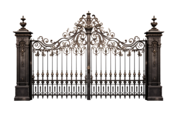 The Elegance of Wrought Iron on White or PNG Transparent Background.