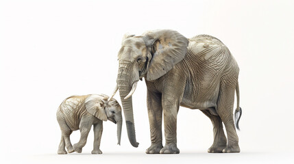 Obraz premium Maternal Bond Between Elephant and Calf