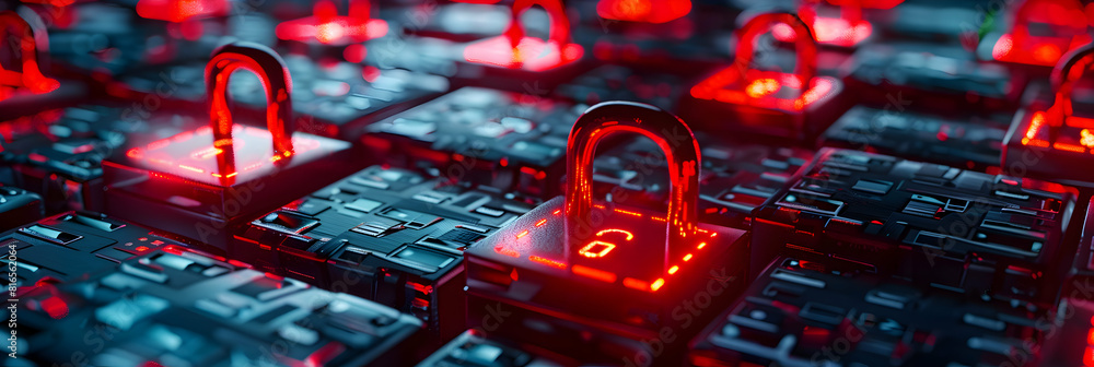 Poster photo realistic ransomware icon locking files concept as flat 3d icon, illustrating the threat of ra