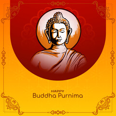 Happy Buddha Purnima cultural Indian festival background illustration