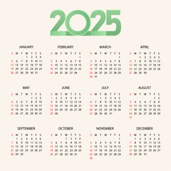 calendar for 2025