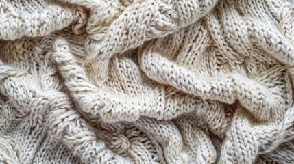 Background of knitted fabric in a light beige wool shade