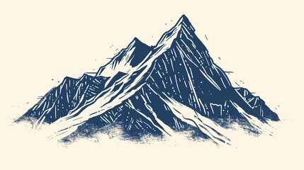A mountain peak icon with elevation lines, symbolizing topographic features and navigation in rugged terrain, Icons for navigation