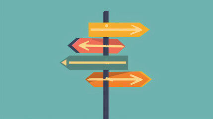 A signpost icon with directional arrows, representing navigation choices and decision points, Icons for navigation