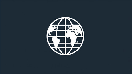 A globe icon with lines of latitude and longitude, representing global information or geographical data, Information icons