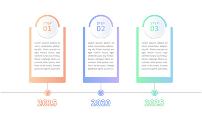Modern style business infographic with a timeline template to introduce the steps