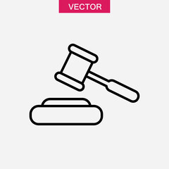Law symbol. Gavel line icon flat trendy style illustration for web and app..eps