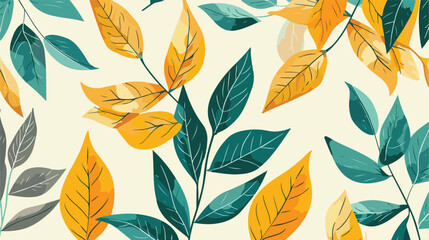 Pattern of branch and leaf icon style vector design