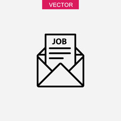 Mail with job offer outline icon.Open envelope with job letter vector trendy style illustration for web and app..eps