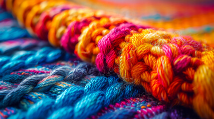 Cinematic Close-Up of Rug Threads
