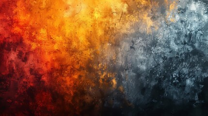 An abstract retro effect with yellow orange brown black, grainy noise grungy spray texture, empty space glowing bright light, and light gradient rough abstract vibe