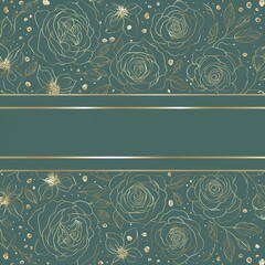 Green background with golden roses and space for text