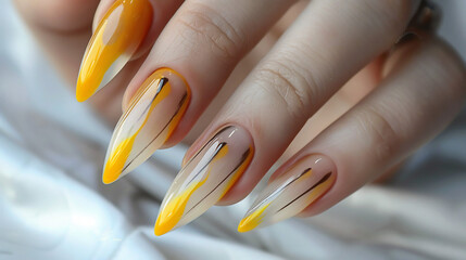 Yellow French Nail Art
