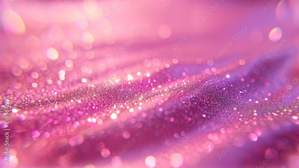 Poster the abstract picture of the glittering pink particle that has been captured but it has blurred backg
