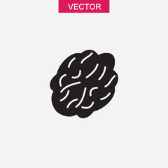 Walnut nut icon vector flat simple black illustration on white background..eps