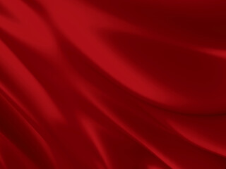 Beautiful Red Silk. Drapery Textile Background. Abstract Soft Elegant Color Satin