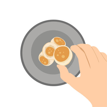 hand reaching for plate of food clip art preview