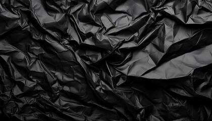Obraz premium Uncover the allure of a single-colored crumpled paper texture background, rendered in deep black, offering a timeless elegance to your designs.