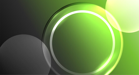 Neon glass circle copyspace for your text or product presentation geometric background. Vector illustration For Wallpaper, Banner, Background, Card, Book Illustration, landing page