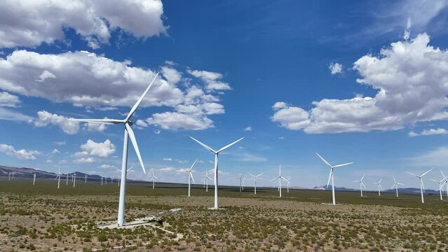 Wind generators on a wind farm in California