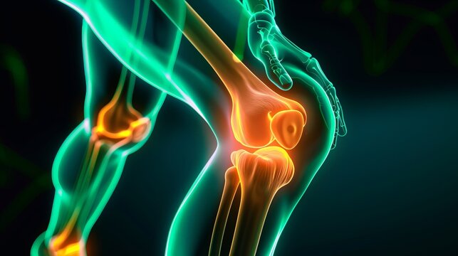 Joint pain, Arthritis and tendon problems. a man touching nee at pain point to Ease the Injury.