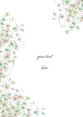 パステルカラーのかすみ草のフレーム