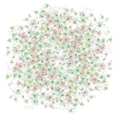 パステルカラーのかすみ草のリース