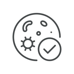 Bacteria Infection Positive Icon. Vector Illustration of Positive Test Result for Bacterial Infection, Representing Presence of Pathogens. Isolated Outline Medical Sign.