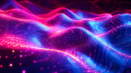 Fototapeta premium Radiant Neon Flashes on Black Background 