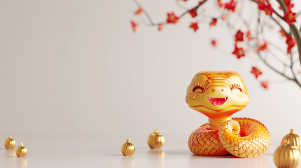 Chinese new year gold snake 