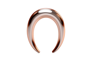 Gleaming Guardians: A Duo of Copper Horseshoes on White or PNG Transparent Background.