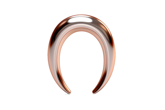 Gleaming Guardians: A Duo of Copper Horseshoes on White or PNG Transparent Background.