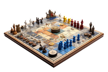 The Royal Battle: Chess Masters at Play on White or PNG Transparent Background.