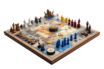 The Royal Battle: Chess Masters at Play on White or PNG Transparent Background.